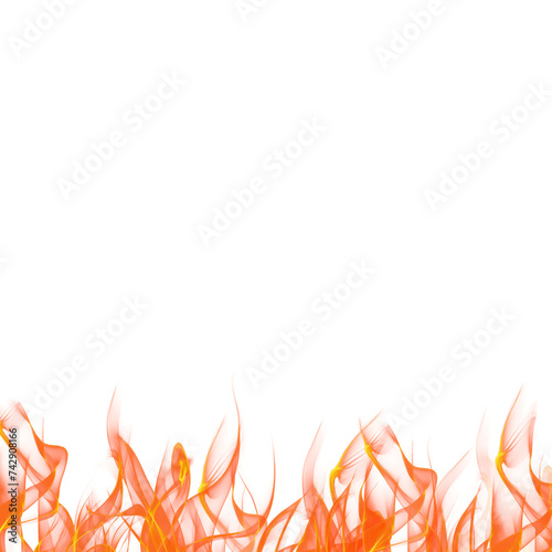 Transparent fire flames isolated transparency background 