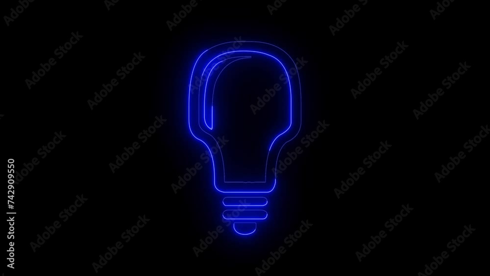 blue neon light bulb animation blue neon light bulb animation