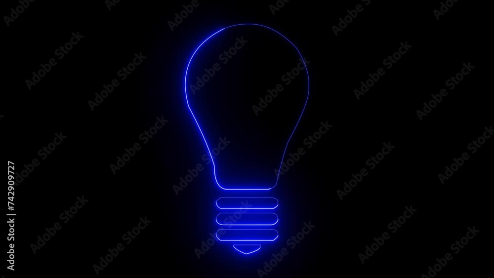 blue neon light bulb animation blue neon light bulb animation