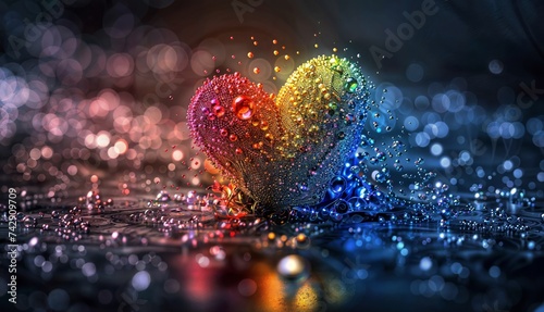 Rainbow Heart: Celebrate love and joy with this vibrant and colorful heart-shaped artwork.