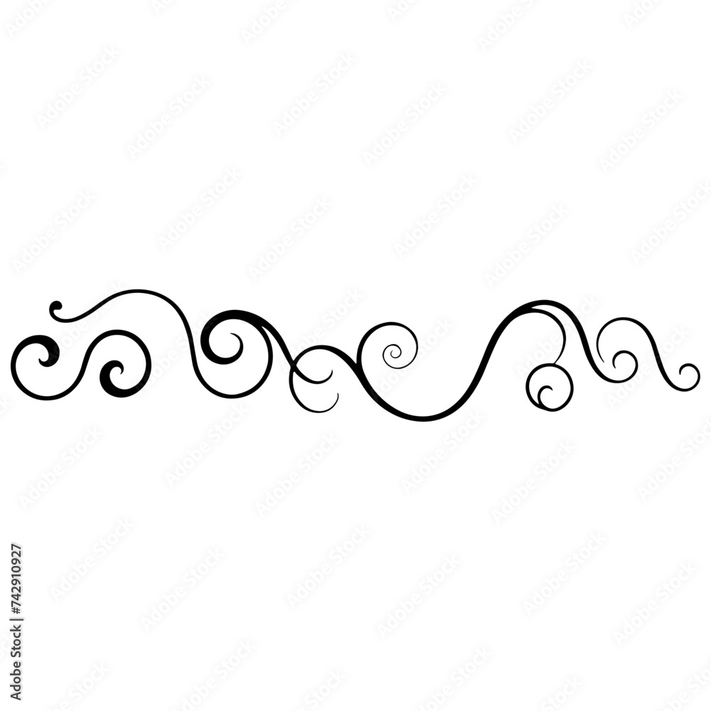 Simple ornament Border, outline, silhouette Decorative Hand drawn symbols frames minimal shapes plant flower line stroke.