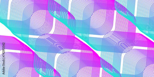 Vector diagonal striped line pink and blue minimal round lines abstract background. Diagonal carve wave line seamless pattern design.
