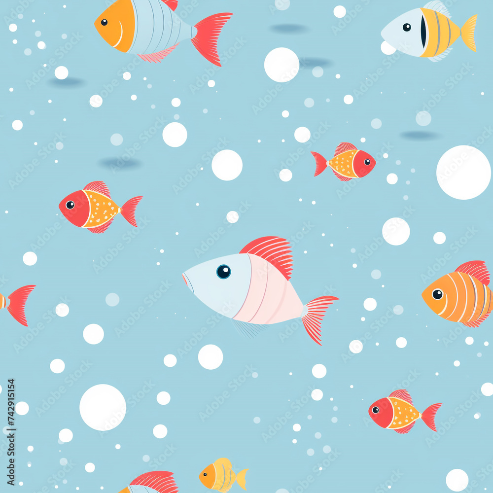 Fototapeta premium Seamless pattern fish