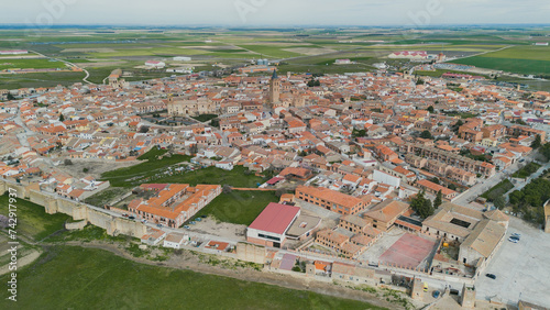 Panoramic aerial view of Madrigal de las Altas Torres, Avila, Spain