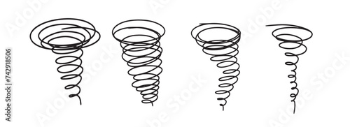 tornado hand drawn set.