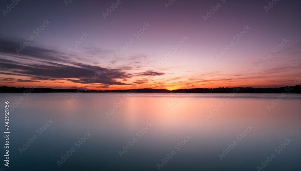 long exposure of a sunset over water