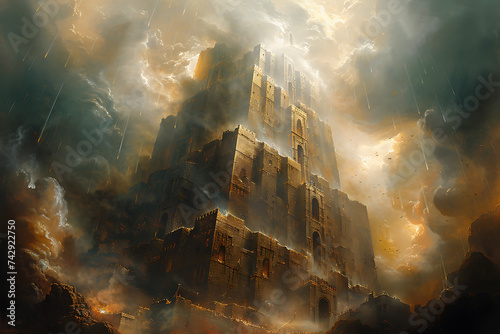 Tower of Babel or Babylon , from the Bible photo