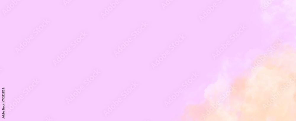 A magenta-colored background featuring white and sunset-colored cloud textures for a background, cover, banner design.
