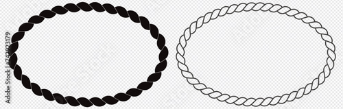 rope ring frame decorative oval editable. oval frame.