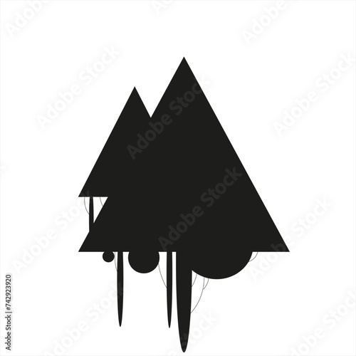 Triangles geometric figure illustration of a black and white background black flat triangle Sample dripping melts