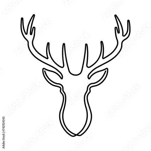 Deer head one line art Continuous one line of deer head hand drawing vector art