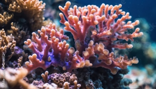 colorful sea corals and marine animals acropora Millepora © Adi