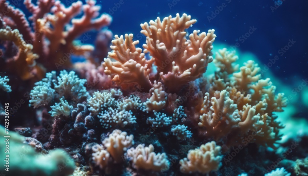 Fototapeta premium colorful sea corals and marine animals acropora Millepora