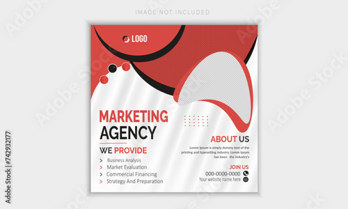 Digital marketing banner design template. Social media poster, banner template design. Editable Corporate business poster template. Web banner (ID: 742932177)