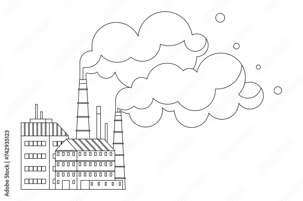 Fototapeta premium Factories vector illustration. Manufacturing is language spoken by factories, dialect engineering and technological mastery Factories metaphor is dance, each movement step in choreography