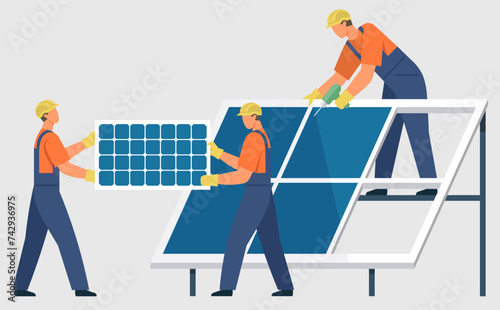 Photovoltaic vector illustration. Sustainable energy practices aim to reduce reliance on non renewable energy sources Ecological considerations are vital for development renewable energy Ecological