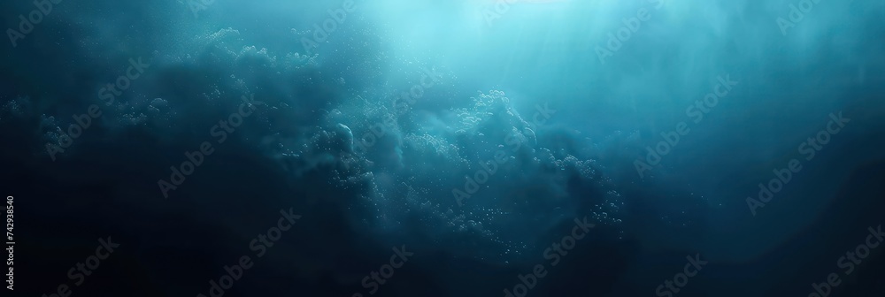 Tranquil digital ocean waves with a serene blue hue. Background for technological processes, science, presentations, etc