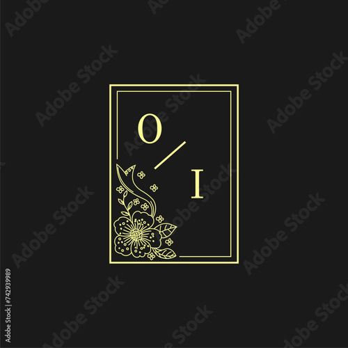 OI Initials Wedding Logo, Wedding Monogram, Luxury Wedding Logo