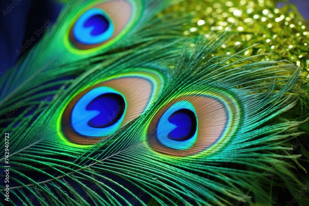 Obraz premium peacock feather. beautiful bird feather