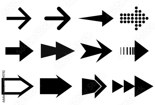 Black vector arrows, pack, arrow icon, arrow, pointer, cursor