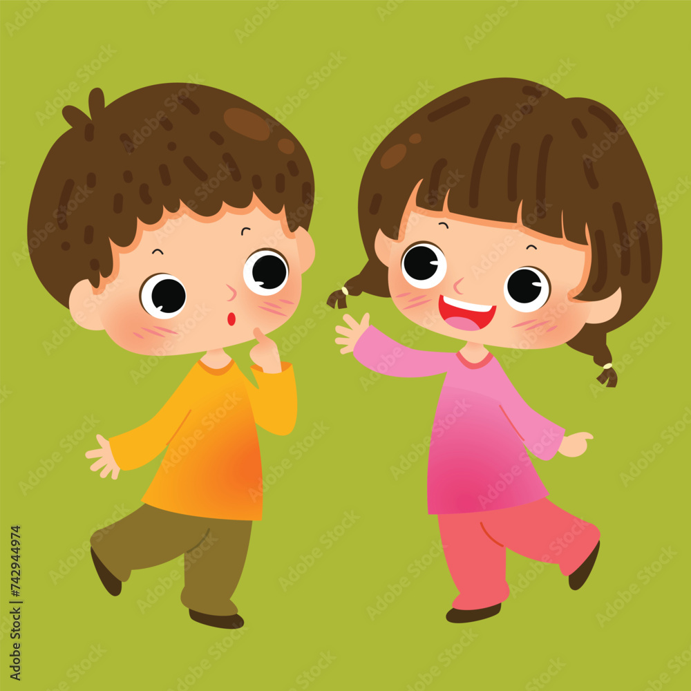 boy girl couple cute kids character comic boy girl couple cute kids character comic