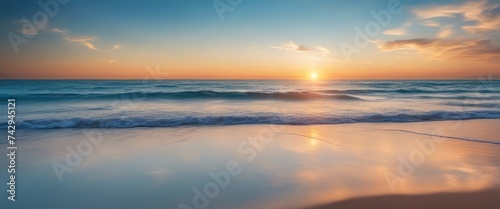 Sky Blue Cloud Background Horizon Spring Clear Sky in Morning by the beach