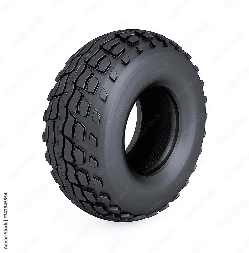 Obraz premium Tire on black background. 3d render.