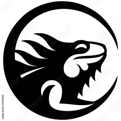 Simple chameleon logo silhouette