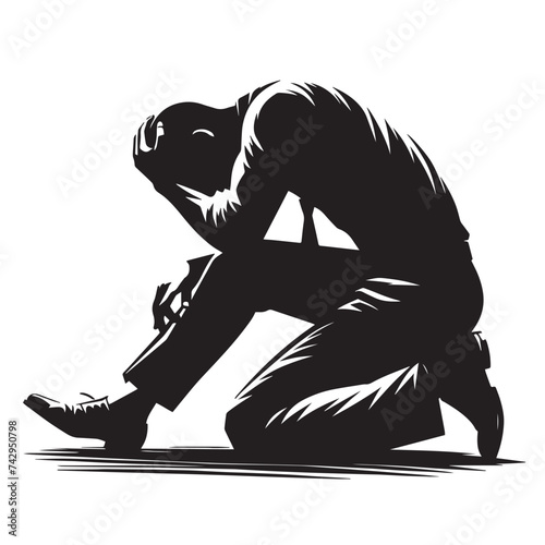 "Monochrome Misfortune: Depiction of Failure and Sadness"






