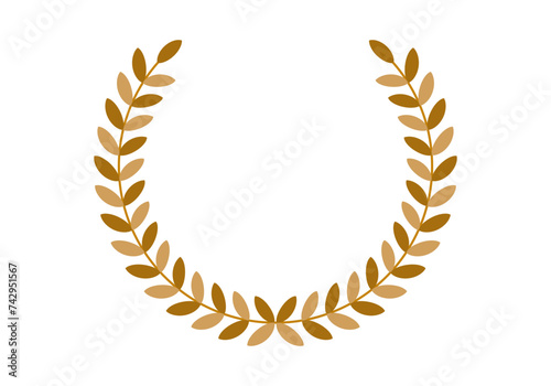 Icono de corona de laurel en fondo blanco.