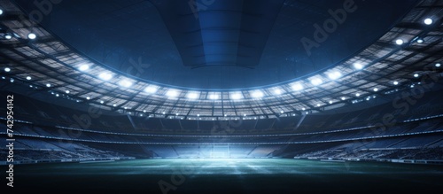 3D soccer stadium in night. © Fana Art