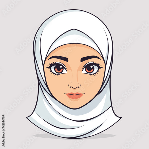 Hijab woman muslim girl vector cartoon illustration