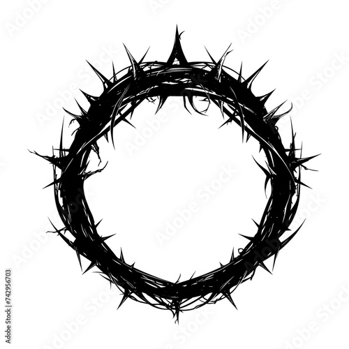 crown of thorns vintage, generative ai, vector illustration.
