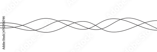 Thin line wavy abstract background. Vector design