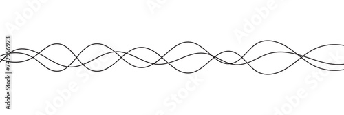 Thin line wavy abstract background. Vector design