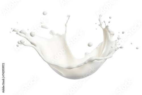 Splash of milk isolated on transparent background photo