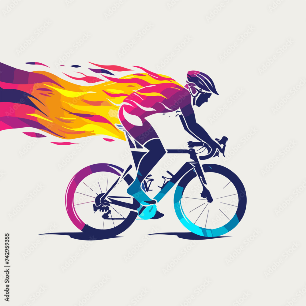 Fototapeta premium Colorful cycling logo vector