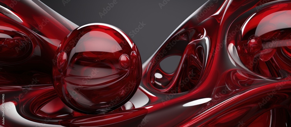 glossy metal surface in red color with a soft grey focus. glossy metal surface in red color with a soft grey focus.