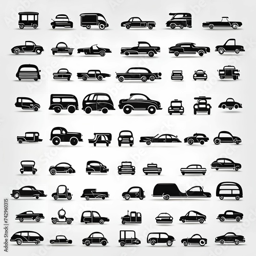 Collection of different types of cars photo