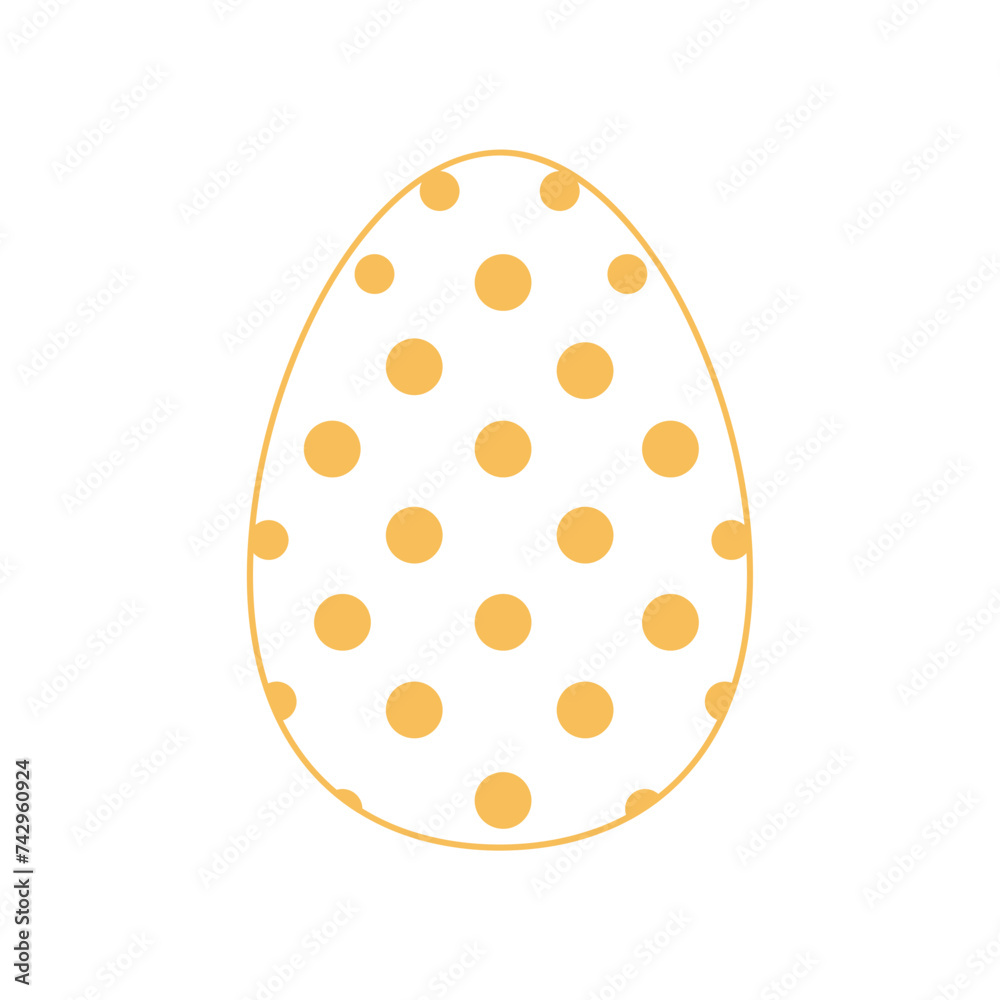 Fototapeta premium Easter egg line art illustration isolated on white. Vector illustration