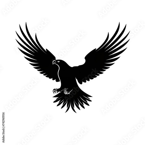 Black Silhouette of an Eagle: Simple and Clean