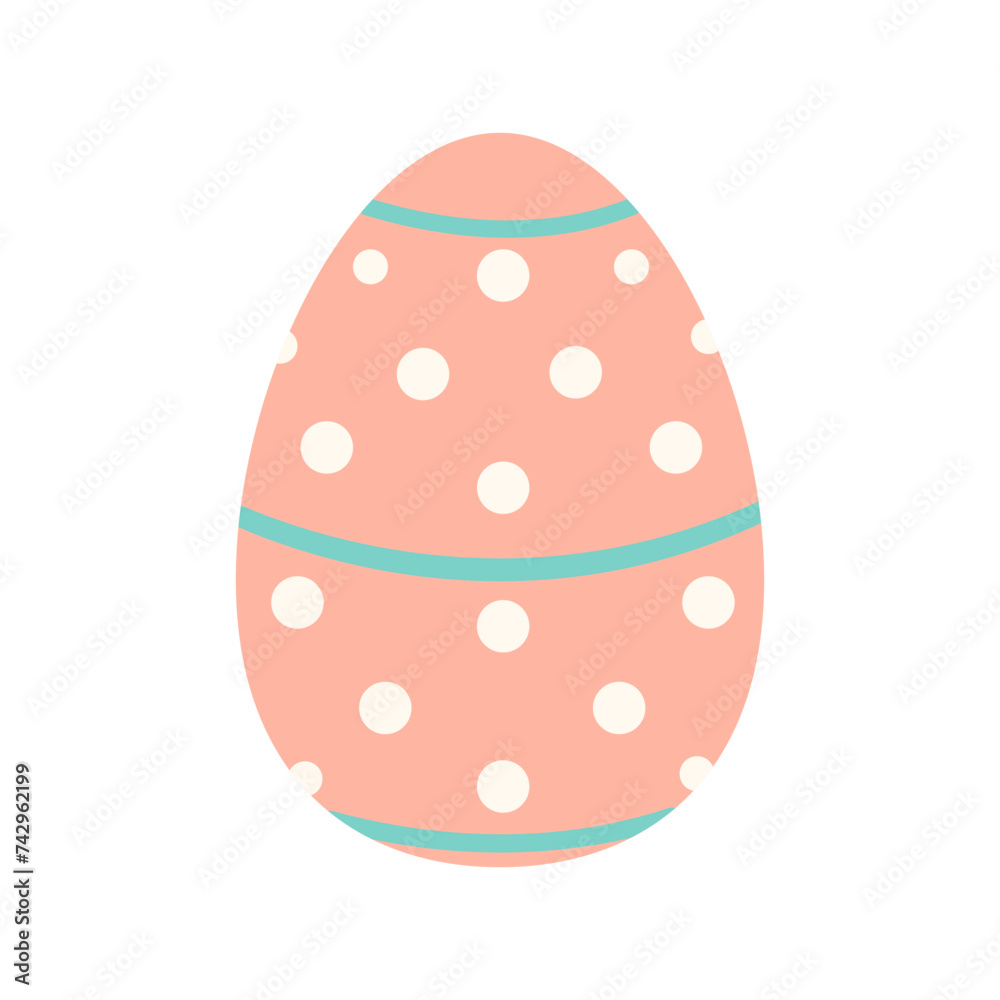 Cute easter egg flat illustration isolated on white. Vector illustration Cute easter egg flat illustration isolated on white. Vector illustration