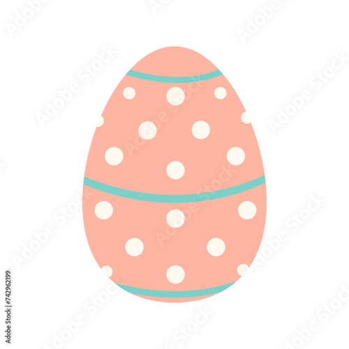 Cute easter egg flat illustration isolated on white. Vector illustration