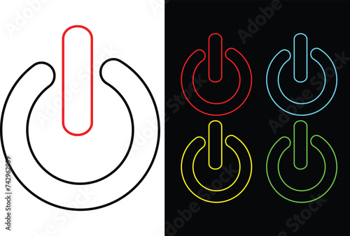 On/Off Set switch Line Art - vector icon