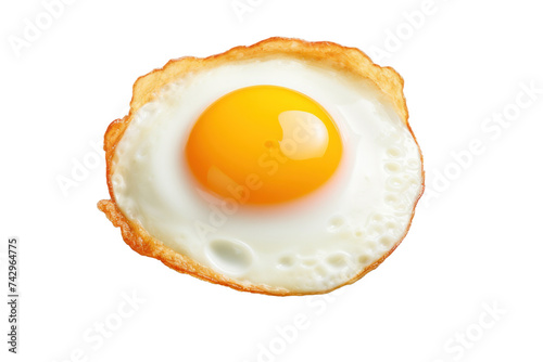 A fried egg isolated on transparent background.