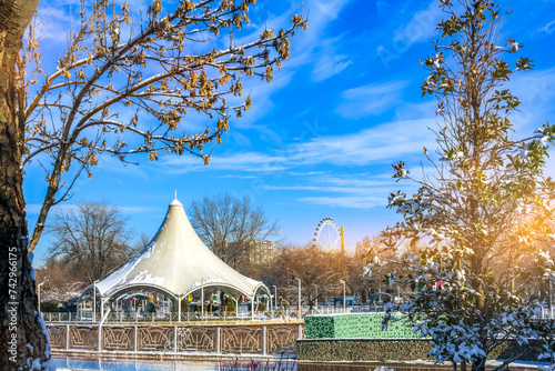 Eco Park in Tashkent, Uzbekistan. Stunning Scenery on a Sunny Winter Day.