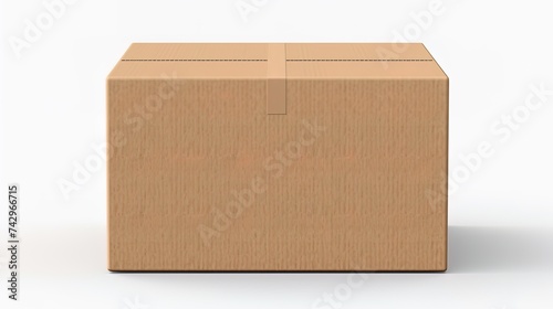 cardboard box, front view, white background, super realistic, ultra detailed, ultra high resolutio © Jūlija