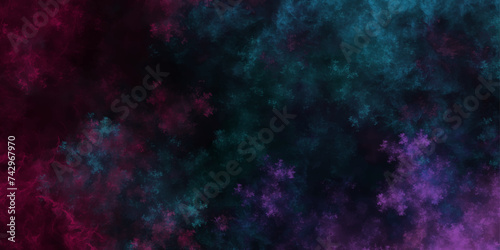 Dark concrete wall beautiful green and dark blue ocean background. Colorful Stained stony rusty wall background. Aquamarine and pink Abstract Glowing Space Stars. Vintage paper textured aquarelle 