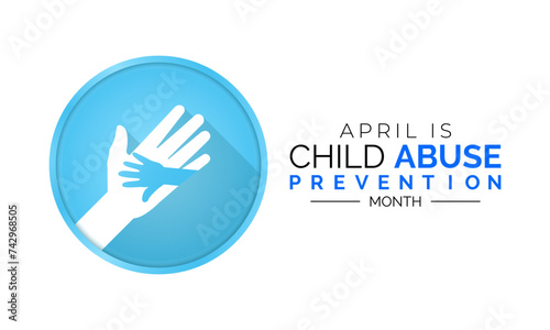 Vector illustration on the theme of National Child abuse prevention and awareness month of April. Greeting card, Banner poster, flyer and background design. photo
