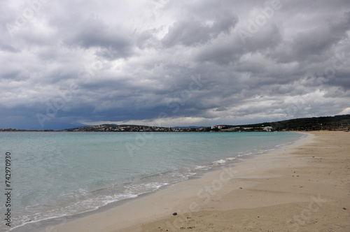 view of the ılıca beach at cesme, izmir 